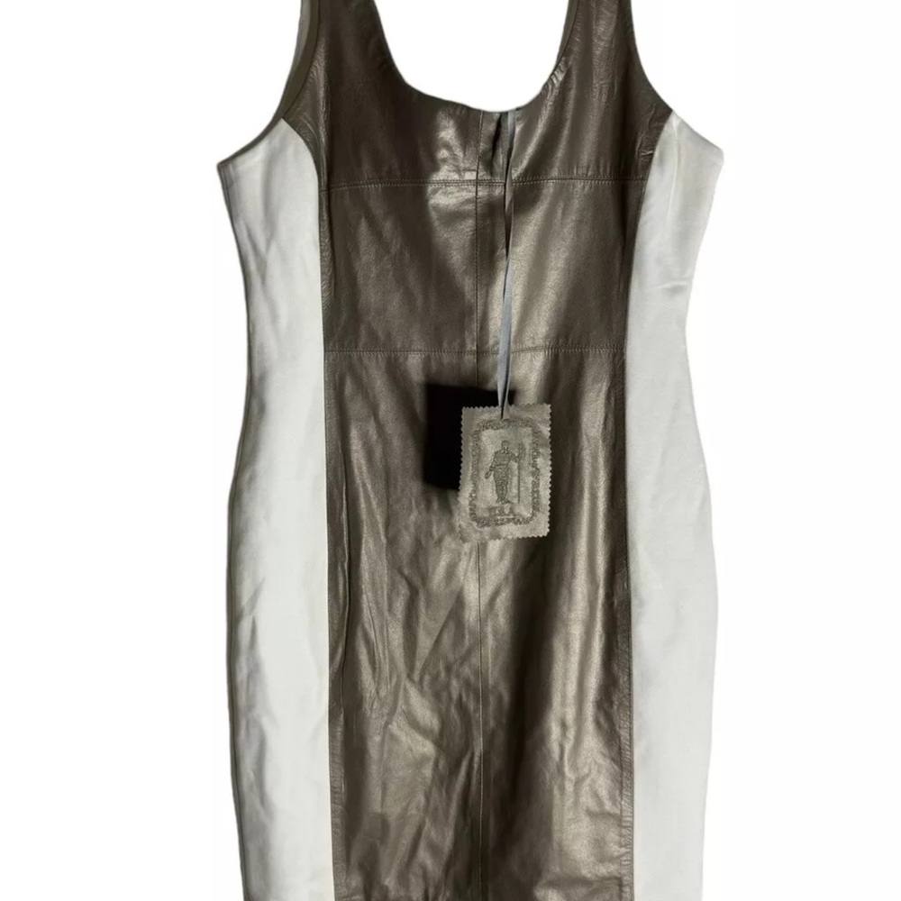 NWT My tribe Leather front tank dress Size Medium $210